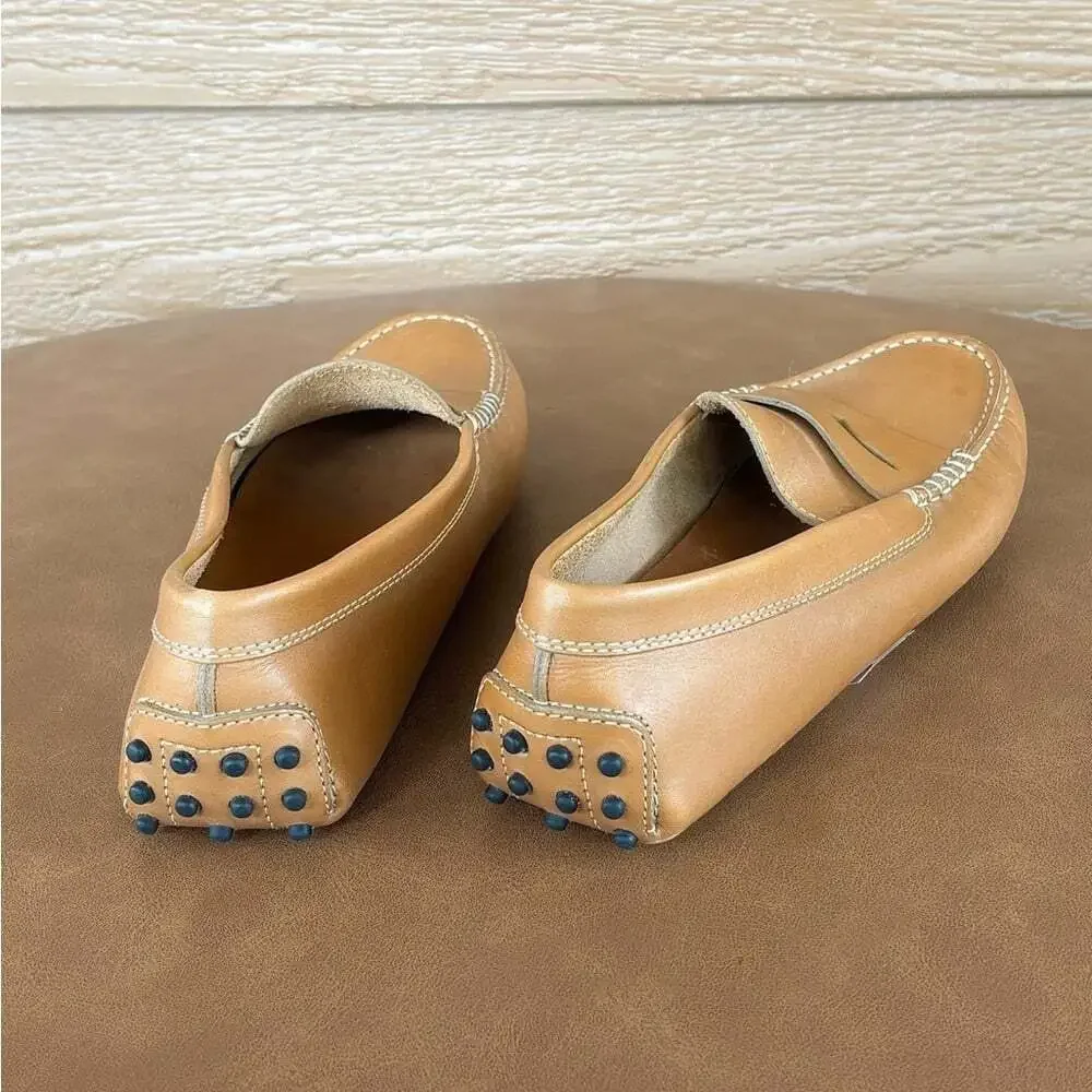 TOD'S Women’s Gommino Leather Penny Driver Shoes in Scuro Brown -Sz 37